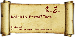 Kalikin Erzsébet névjegykártya